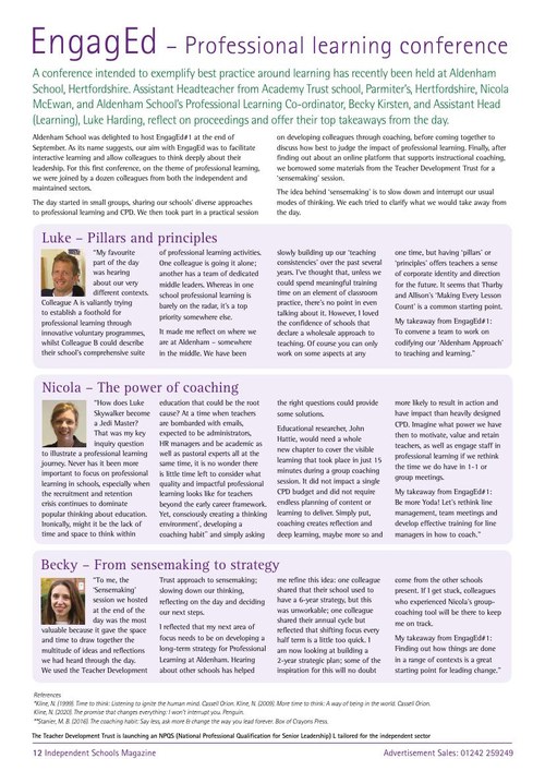 EngagEd — Professional Learning Conference — Independent Schools Magazine