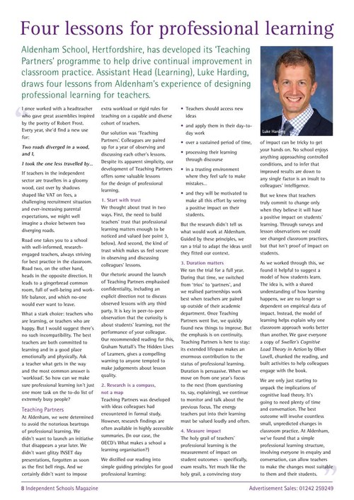 Four Lessons for Professional Learning — Independent Schools Magazine